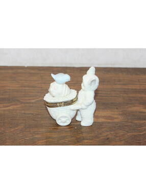 Department 56 Snowbunnies Happy Easter Hinged Trinket Box Bunny Easter Cart